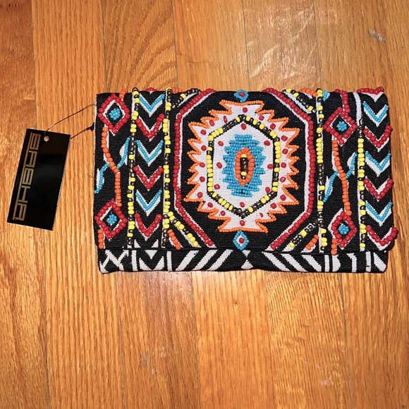 NWT Sasha Tribal Beaded Clutch - Picture 2 of 8